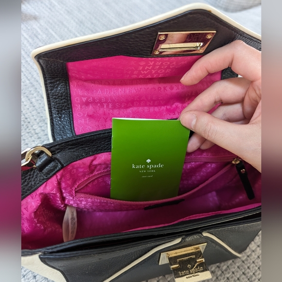 Kate Spade LAUREL WELLESLEY PLACE Black/Porcelain Satchel Bag - Picture 5 of 11